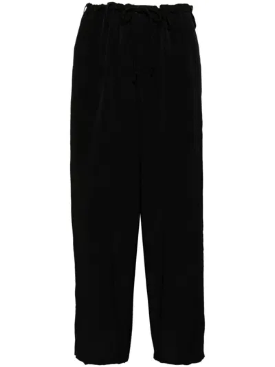 Yohji Yamamoto High-rise Loose Fit Trousers In Black