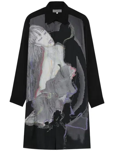 Yohji Yamamoto Illustration-print Shirt In Black