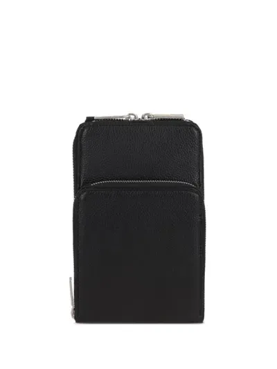 Yohji Yamamoto Leather Phone Holder In Black