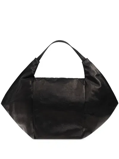 Yohji Yamamoto Leather Shoulder Bag In Black