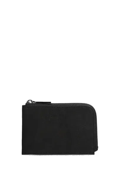 Yohji Yamamoto Logo Debossed Zipped Wallet In Black