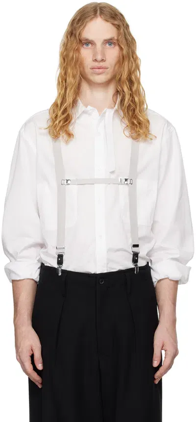 Yohji Yamamoto Off-white Operon 2way Suspenders In 1 Ivory