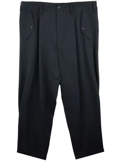 Yohji Yamamoto Pleat-detailing Straight Trousers In Black