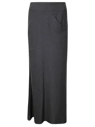 Yohji Yamamoto L Pocket Flare Skirt In Grey