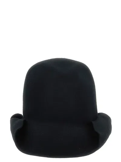 Yohji Yamamoto Roll Brim Hat In Black