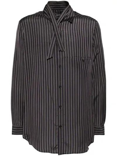 Yohji Yamamoto Striped Shirt In Purple