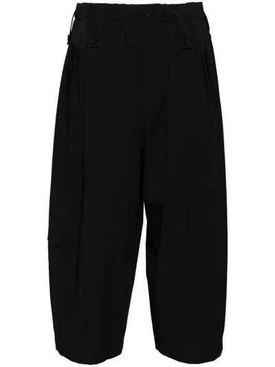 Yohji Yamamoto Wide-leg Cropped Trousers In Black