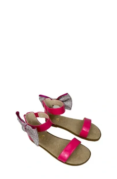 Yosi Samra Kids' Miss Cambelle Bow Ankle Strap Sandal In Hot Pink Patent