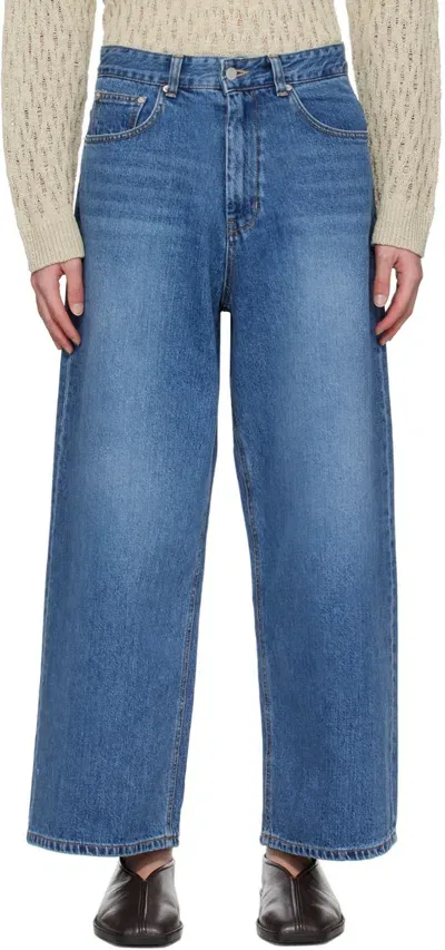 Youth Blue Extra Wide Jeans In Medium Blue