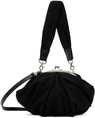 Y's Black Tuck Clasp Pochette Bag In 1 Black