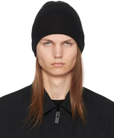 Ys For Men Black Knit Beanie In 2 Black