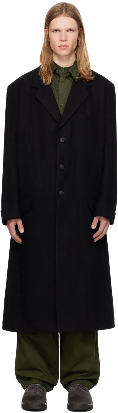 Ys For Men Black Long Coat In 2 Black