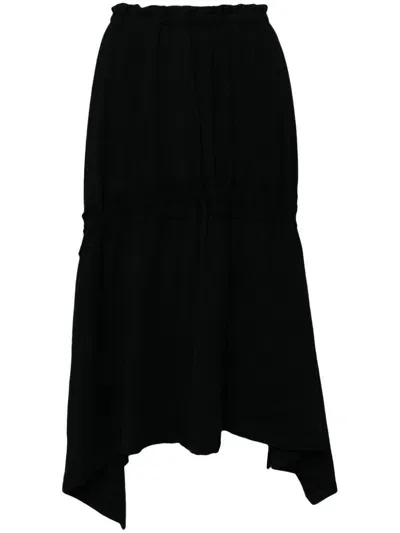 Y's Gathered Detailing Skirt In Black