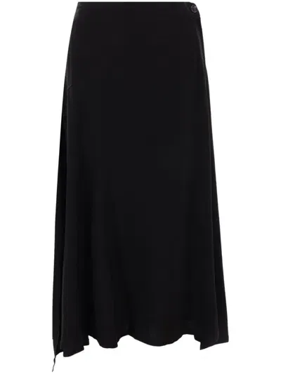 Y's High-waist Midi Skirt In Black