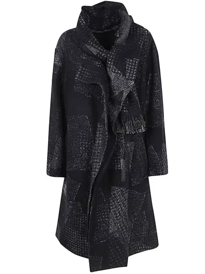 Y's Ka-scarf Coat In Black