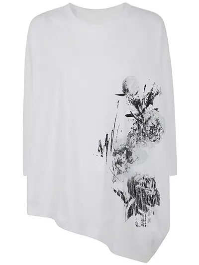 Y's M Asymmetry Drape T In White