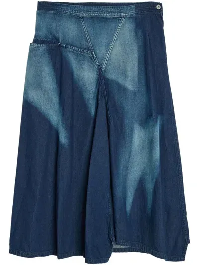 Y's O-triangle Skirt In Blue