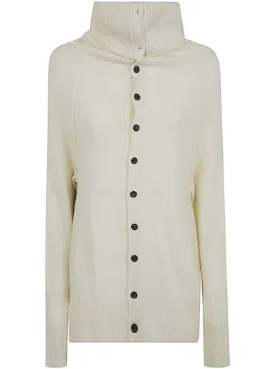 Y's Side Drape Cardigan In White