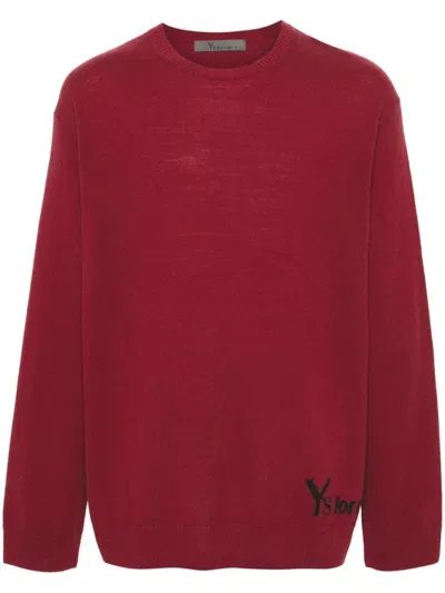 Y's Wool Sweater In Red