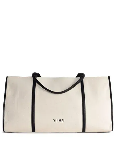 Yu Mei Wellington Weekender Duffle Bag In Neutrals