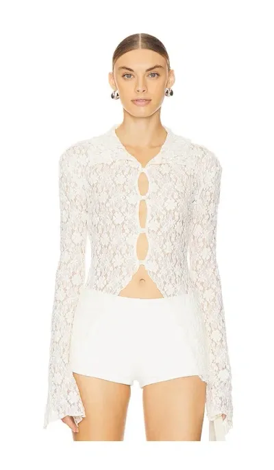 Yuhan Wang Lace Buttoned Blouse In Ivory