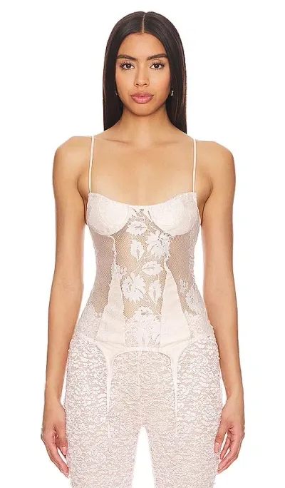 Yuhan Wang Lace Corset Top In 粉色