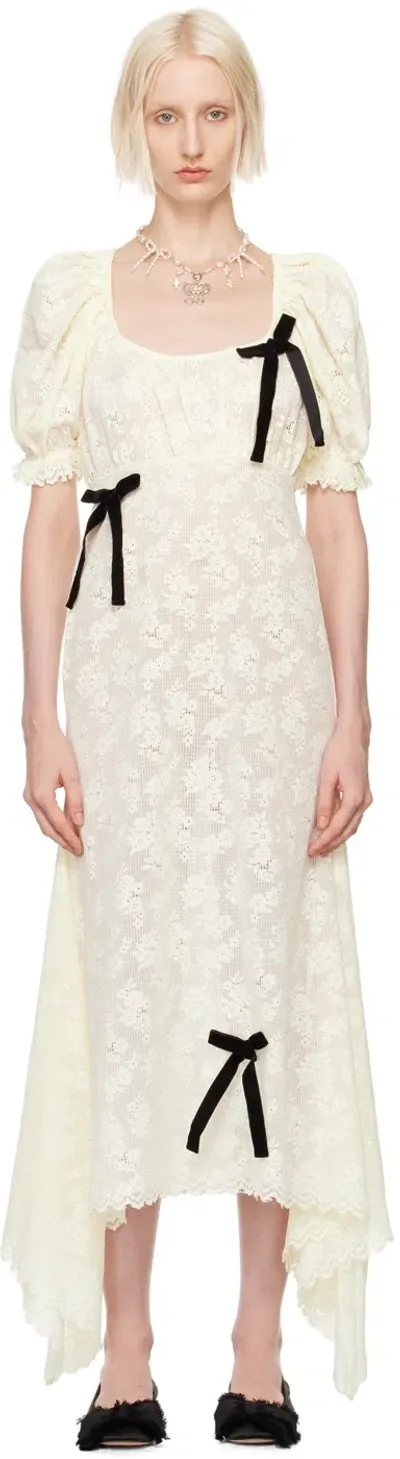 Yuhan Wang Off-white Puff Sleeve Midi Dress