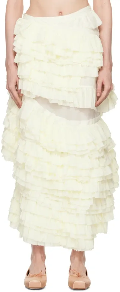 Yuhan Wang Off-white Ruffled Skirt In Ivory