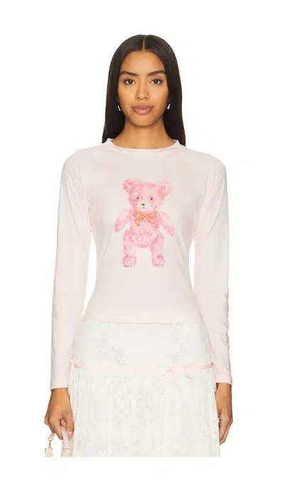 Yuhan Wang Teddy Long Sleeve T-shirt In Rose