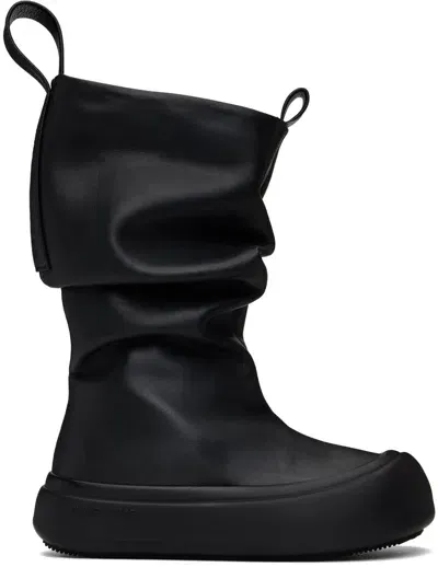 Yume Yume Black Low Fisherman Boots In Black Recycled Leath