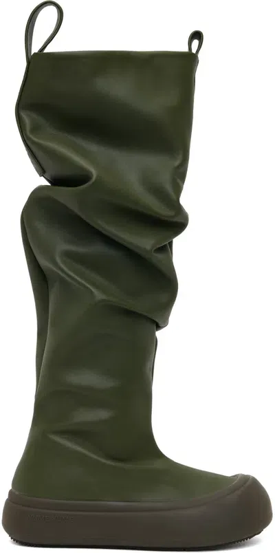 Yume Yume Green Fisherman Boots In Forest Vegan Leather