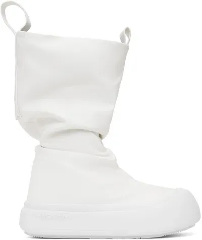 Yume Yume White Low Fisherman Boots In White Vegan Leather