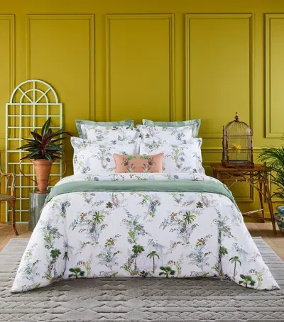 Yves Delorme Jardins King Duvet Cover In Green