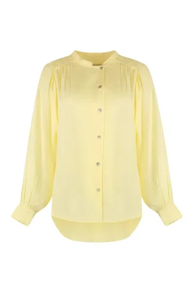 Yves Salomon Crêpe Blouse In Yellow