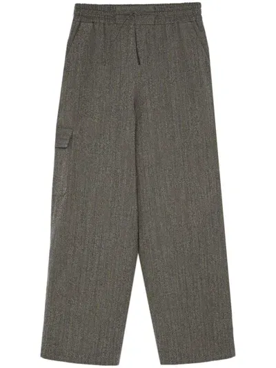 Yves Salomon Drawstring Cargo Trousers In Grey