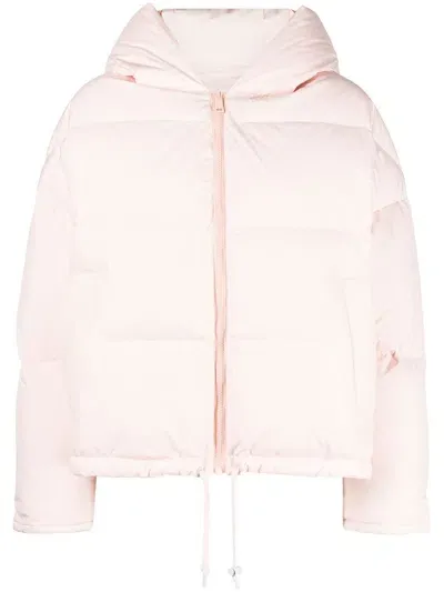 Yves Salomon Drawstring-hem Puffer Jacket In Pink