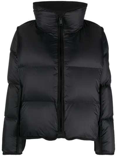 Yves Salomon Shearling Trimmed Down Puffer Jacket In Noir