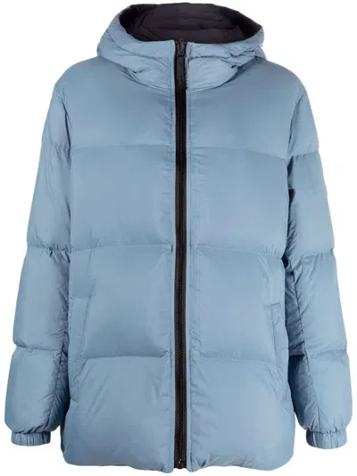 Yves Salomon Hooded Down-padded Jacket In Blau