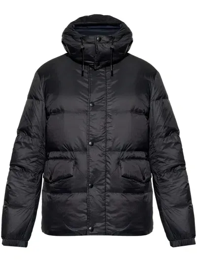 Yves Salomon Hooded Padded Jacket In Blue