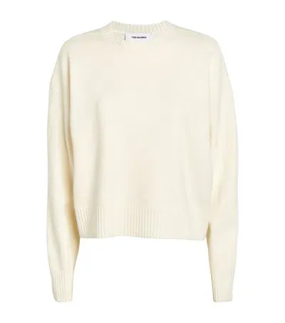 Yves Salomon Knitted Crew-neck Sweater In Neutral