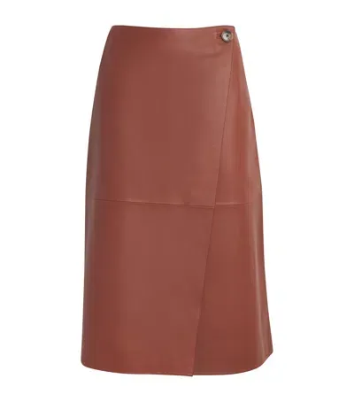 Yves Salomon Lambskin Wrap Skirt In Red