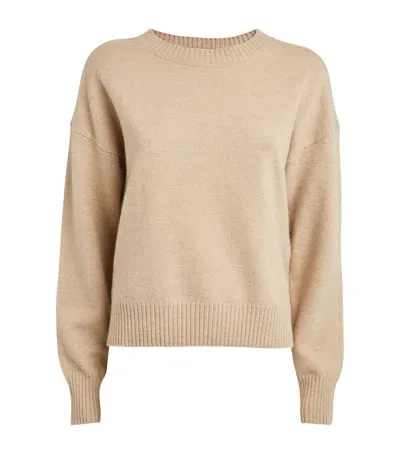 Yves Salomon Merino Wool Sweater In Beige