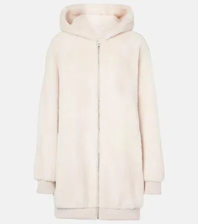 Yves Salomon Meteo Shearling Jacket In White