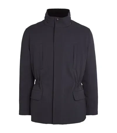 Yves Salomon Mink-lined Field Jacket In Navy