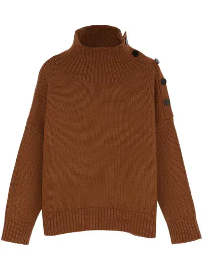 Yves Salomon Oversized Knit Jumper In Brown