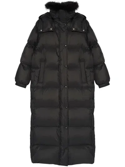 Yves Salomon Padded-design Coat In Black