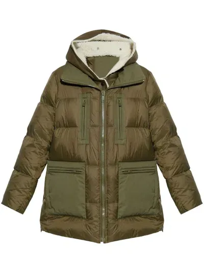 Yves Salomon Quilted Puffer Jacket In Hunter Green