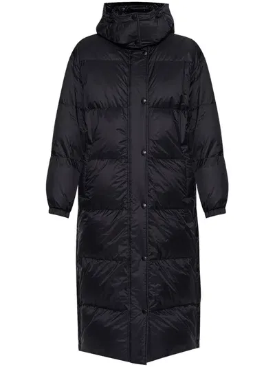 Yves Salomon Reversible Parka Coat In Black