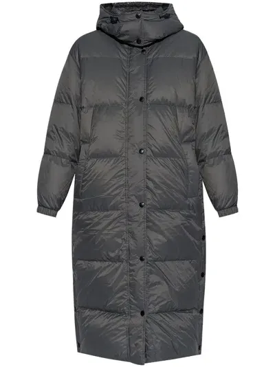 Yves Salomon Reversible Parka Coat In Grey