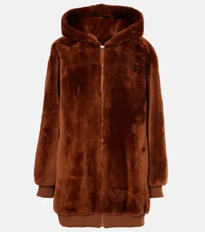 Yves Salomon Shearling Jacket In Brown